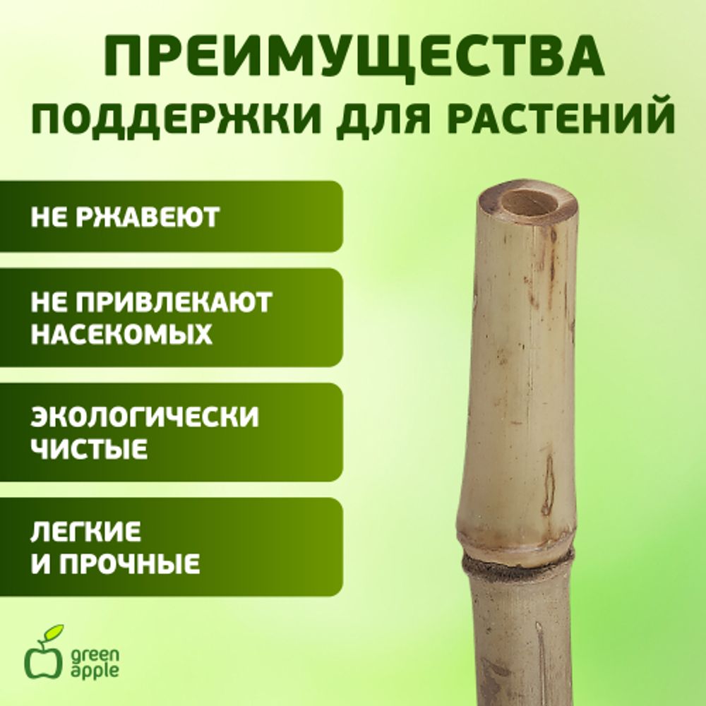 GBS-8-150 GREEN APPLE Поддержка бамбуковая 150см o 8мм набор 5шт | GREEN APPLE