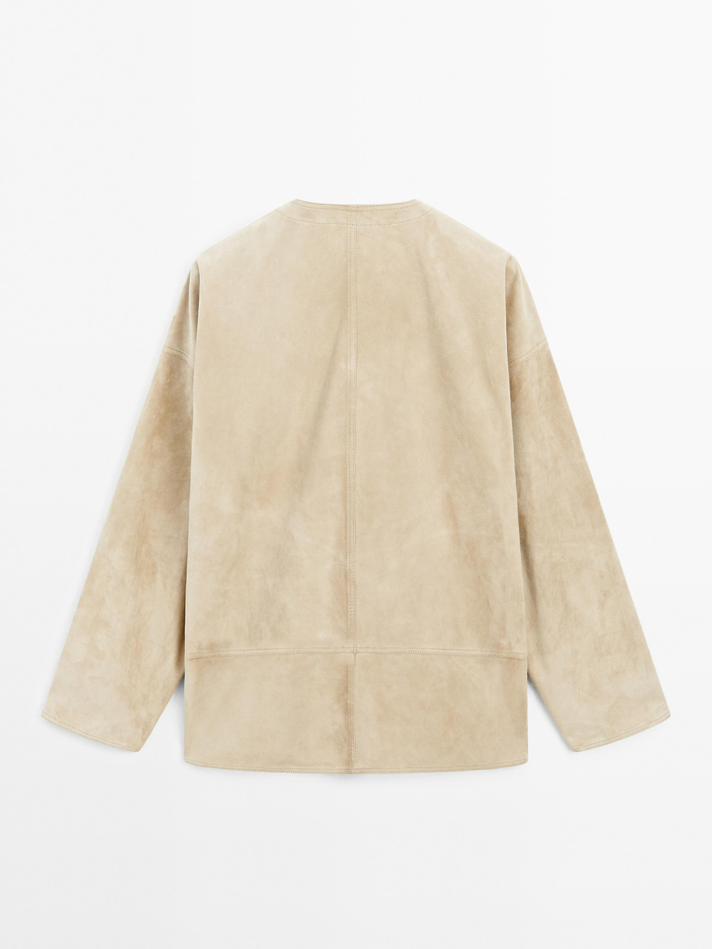 Massimo Dutti Блузка из плотной замши, каменно-серый