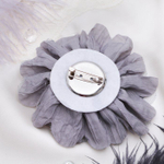 Брошь "Цветок дива" цвет серый