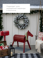 Конь деревянный 115х70х135, Харри, фигура, декорация, массив сосны, красный, Dipriz