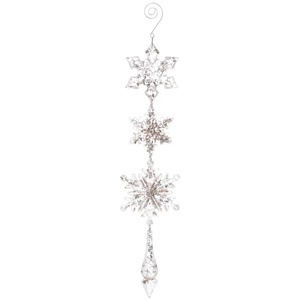 Подвеска «Волшебная снежинки» 32 см, Серебро