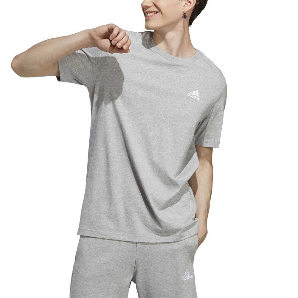 Мужское теннисное поло adidas Essentials Single Jersey Embroidered Small Logo T-Shirt Men - Lightgrey