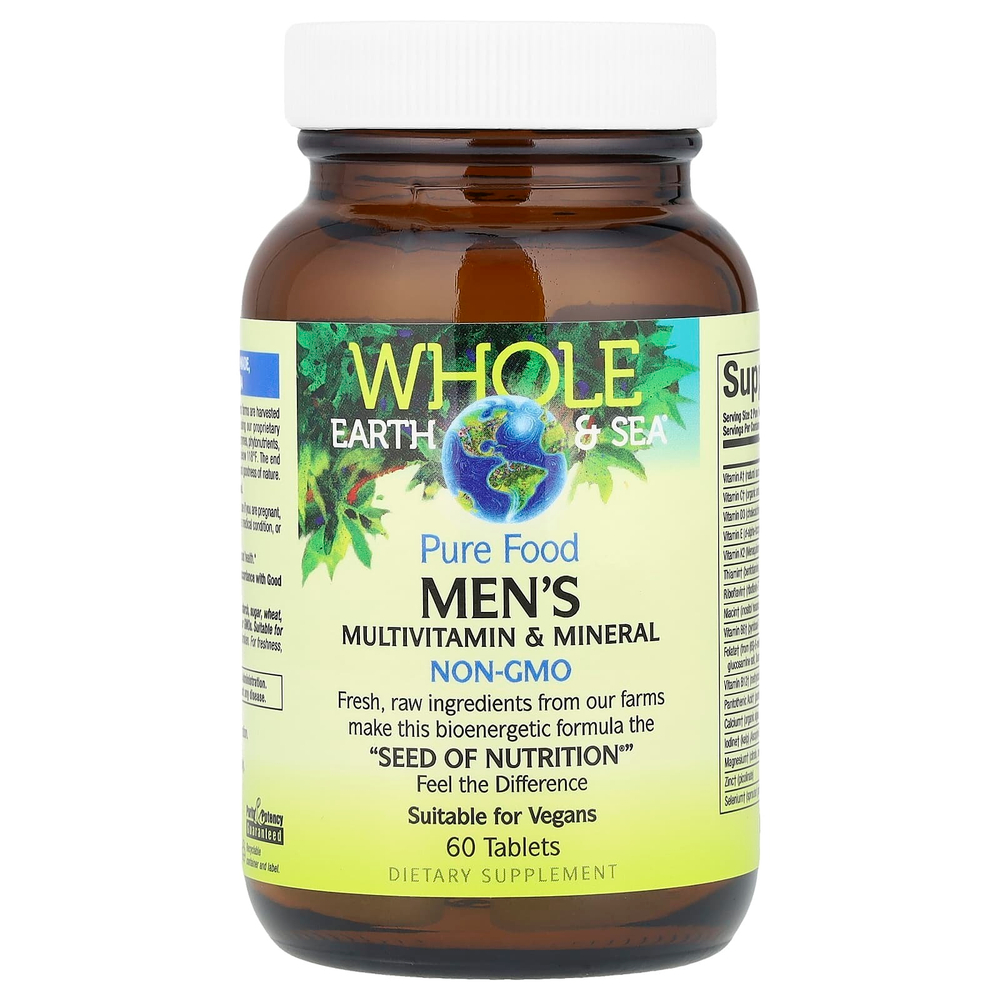 Natural Factors, Whole Earth & Sea®, мультивитамины и минералы для мужчин, 60 таблеток