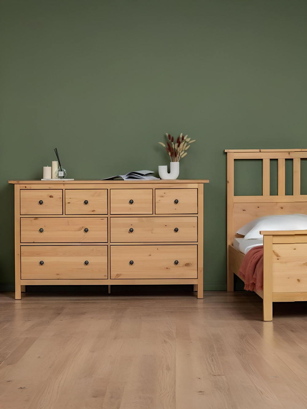 IKEA Комод HEMNES 8 ящиков, 160*95*50, белый, КЫМОР (ХЕМНЕС ИКЕА)