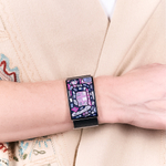 Браслет Fiore Luna на черном кожаном ремешке CB00100-5