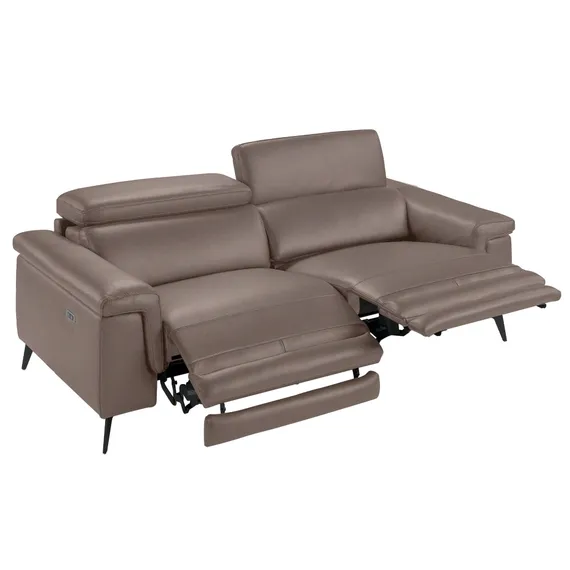 Трехместный диван с реклайнером Angel Cerda 5319-3P, бежевая кожа