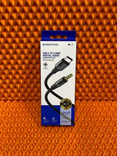 Аудиокабель AUX - Type-C Borofone BL19 Jack 3.5 мм черный 1 м