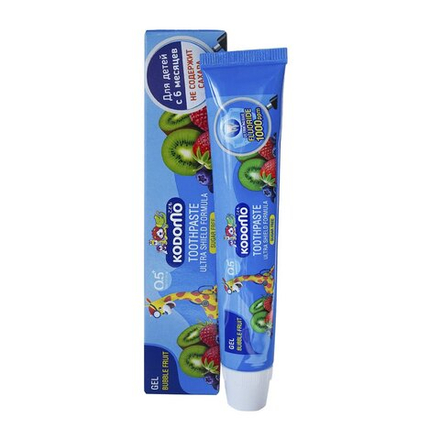 Зубная паста гелевая для детей с 6 месяцев с ароматом мультифрукта Lion Kodomo, 40 г