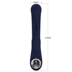 Темно-синий вибратор-кролик с дисплеем Lamar - 22 см. (Цвет: темно-синий)