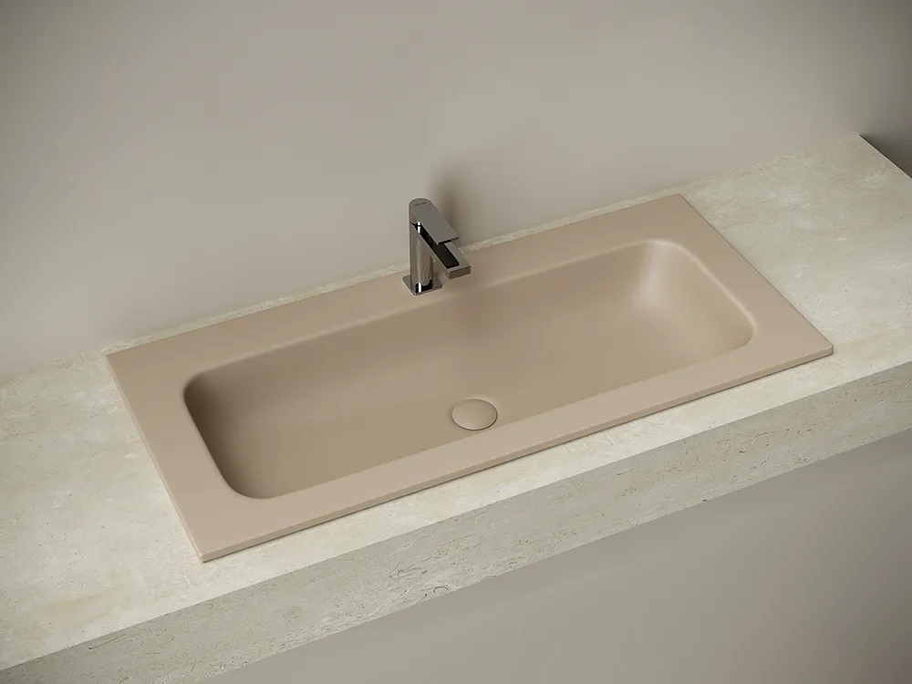 Раковина накладная Grace прямоугольная, с отверстием под смеситель,  1010*457*137 мм,вет капучино матовый, арт. CN7013MC