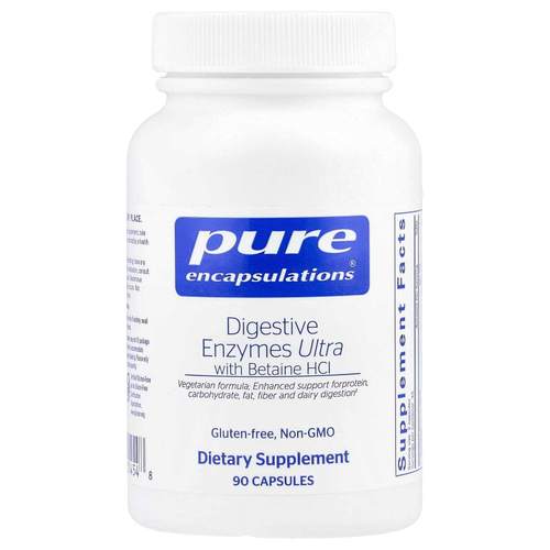 Pure Encapsulations, Пищеварительные ферменты с бетаином гидрохлоридом, 90 капсул