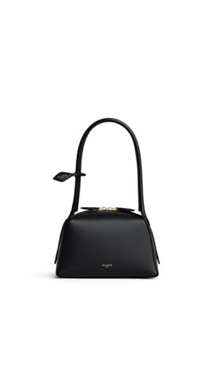 ALAÏA МАЛЕНЬКАЯ СУМКА LE BOULEDOGU ИЗ ТЕЛЯЧЬЕЙ КОЖИ, ЧЕРНЫЙ