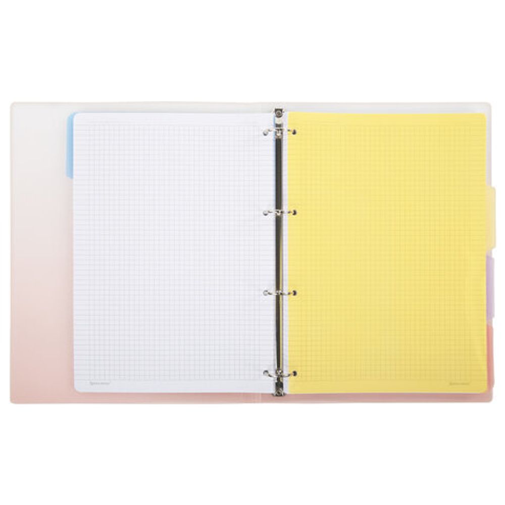 Тетрадь на кольцах БОЛЬШАЯ 305х235 мм А4, 120 л., пластик, с разделителями, BRAUBERG, Красный, 404626