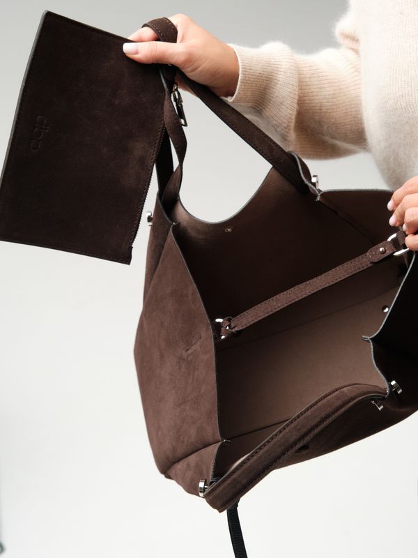 Замшевая сумка с матрешкой Vasilisa DBR 31210 коричневый шоколад