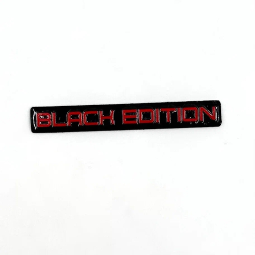 Наклейка Black edition объемная (шильдик Black Edition, 10х1,5см). Черная с красной надписью