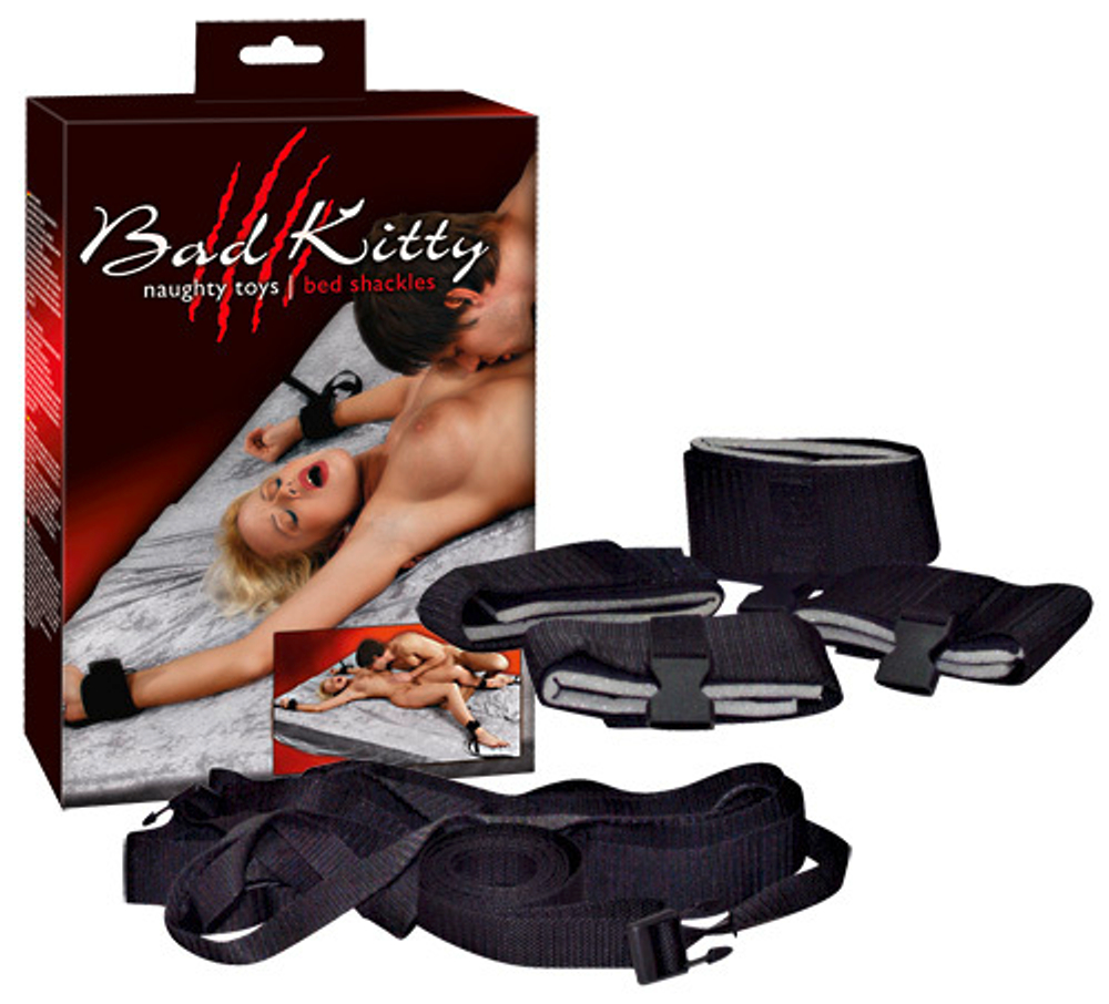 Bad Kitty Bettfesselset - Фиксация для рук с привязью на кровать