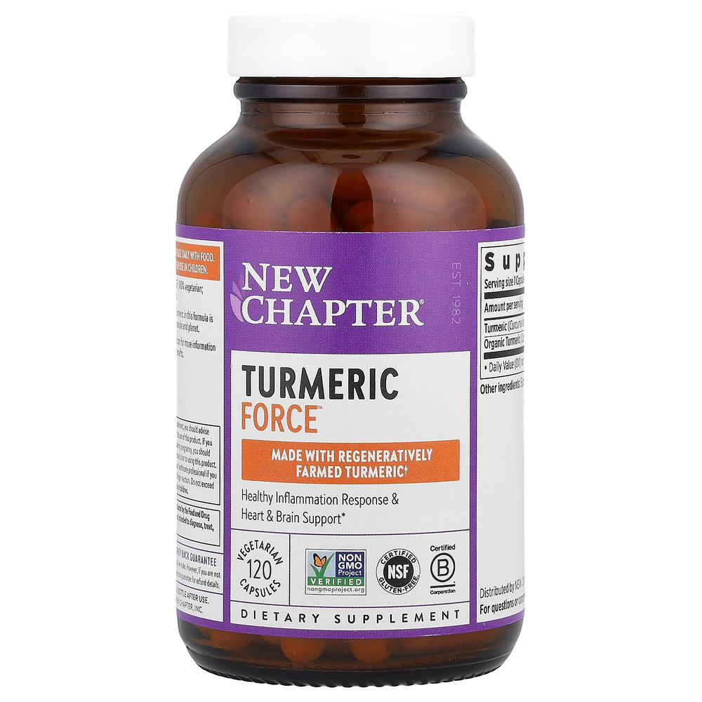 New Chapter, Turmeric Force, 120 вегетарианских капсул