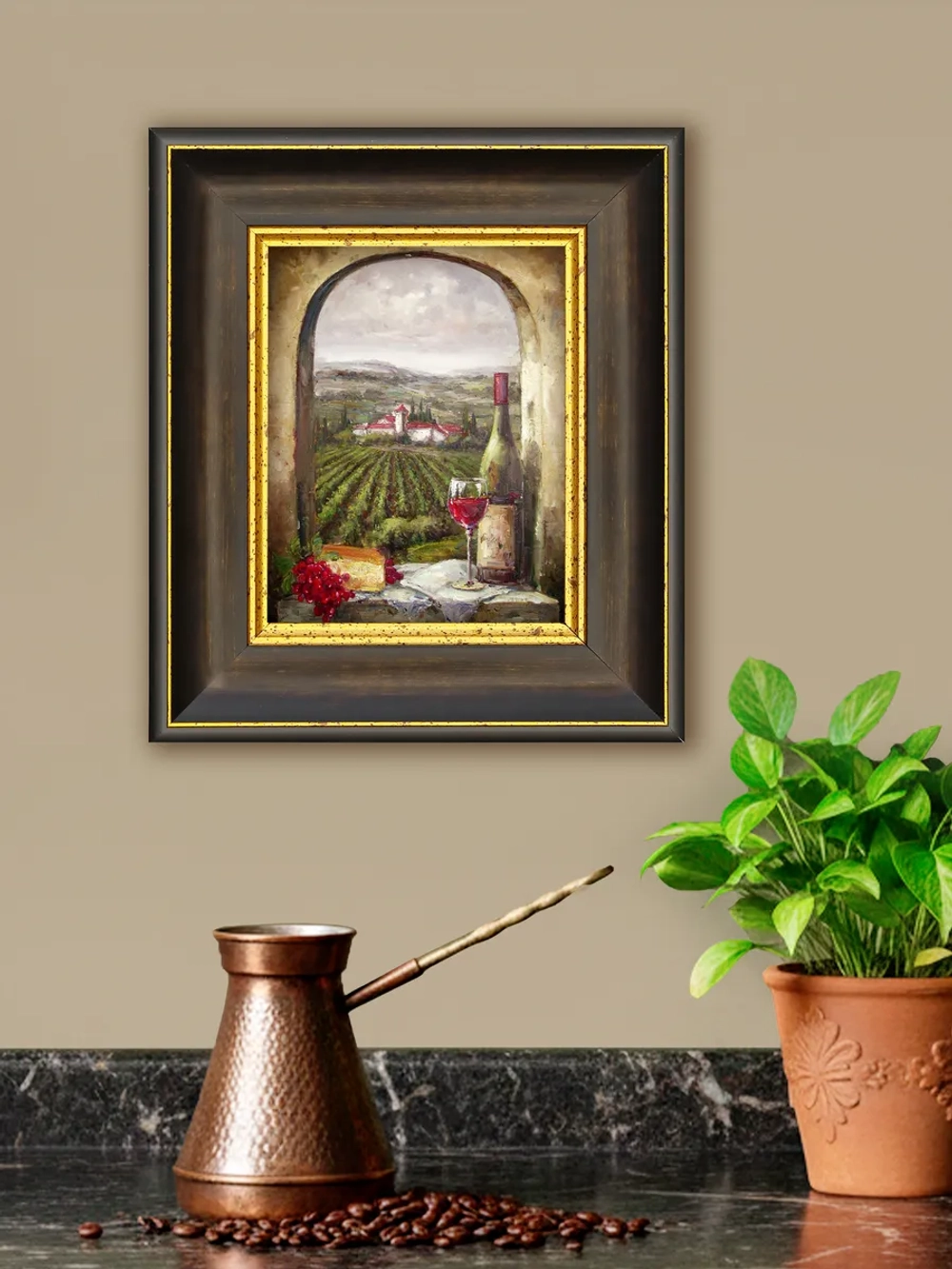 Картина настенная интерьерная в багетной раме 20*23 см