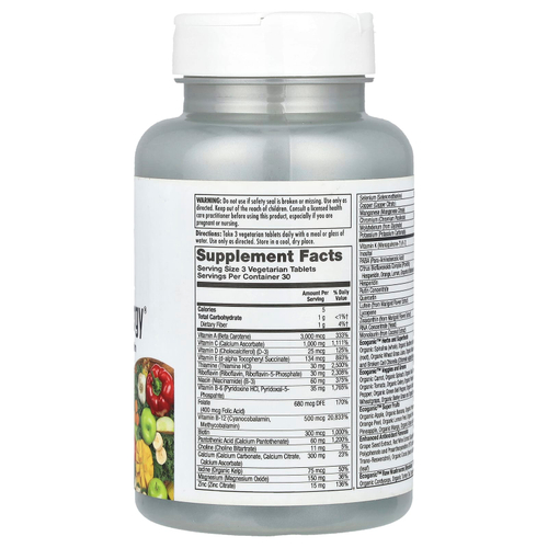 KAL, Enhanced Energy®, мультивитамины из цельных продуктов, без железа, 90 растительных таблеток