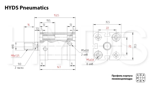 ADN-20-110-A-P-A Пневмоцилиндр