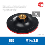 ЗУБР М14, d 100 мм, пластиковая, опорная тарелка на липучке для УШМ под АГШК, Профессионал (3578-100)