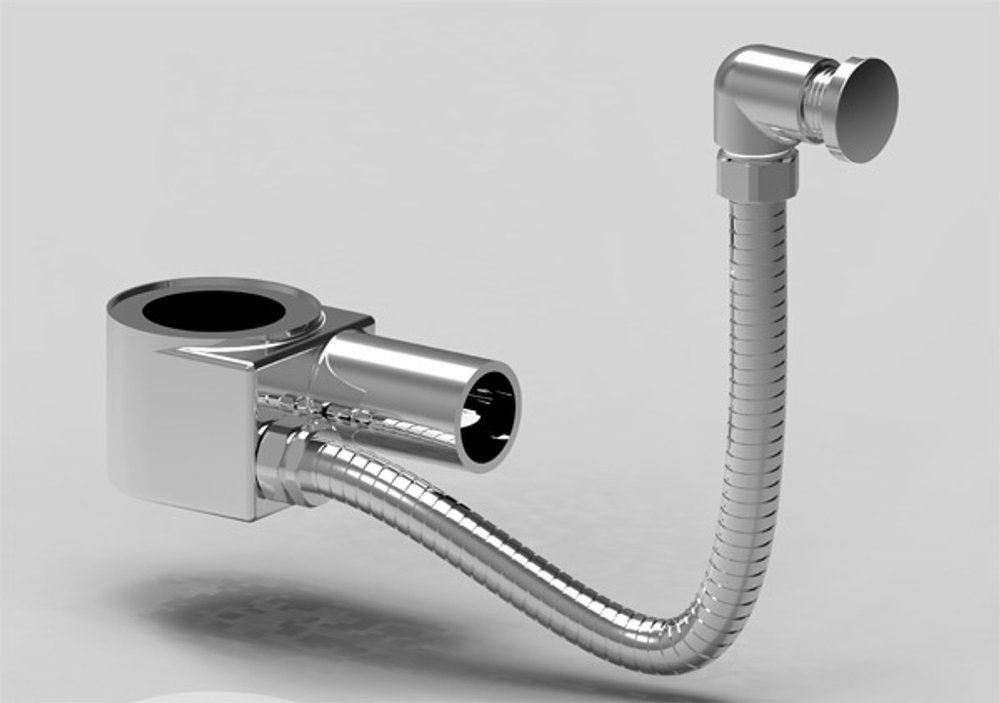 Сифон хромированный для раковины с внешним и внутренним переливом и донным клапаном Kopfgescheit