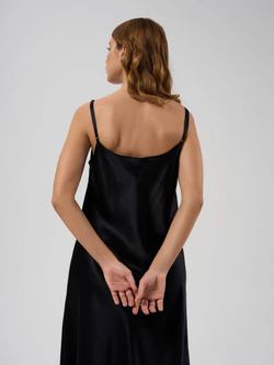 Шелковое платье-комбинация Mollen черное