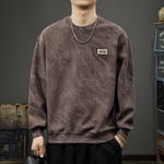 Толстовка осенняя стираная с облаками, с длинными рукавами в американском стиле