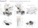 Детская коляска Reindeer City Lily 2 в 1, эко-кожа с конвертом (темно-синий)