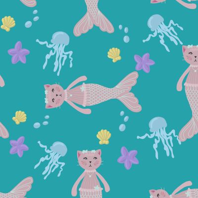 Сказочный подводный мир котов-русалок