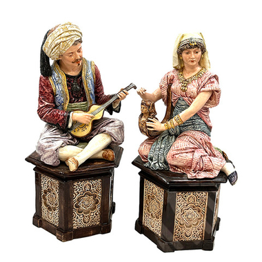 Восточные музыканты. Фарфор, майолика. Австрия. Гольдшайдер/Goldscheider. Втор. пол. XIX в.