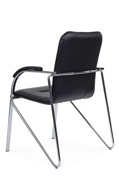 Стул Самба с мягкими подлокотниками SMB-01H Хром гальв. Черный