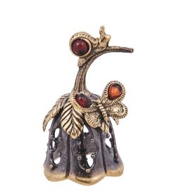 AM-4156 Колокольчик «Веточка» (латунь, янтарь)