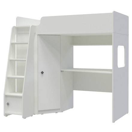 Кровать-чердак КарИВи Л-В603.1 75х190 Белый  Белый