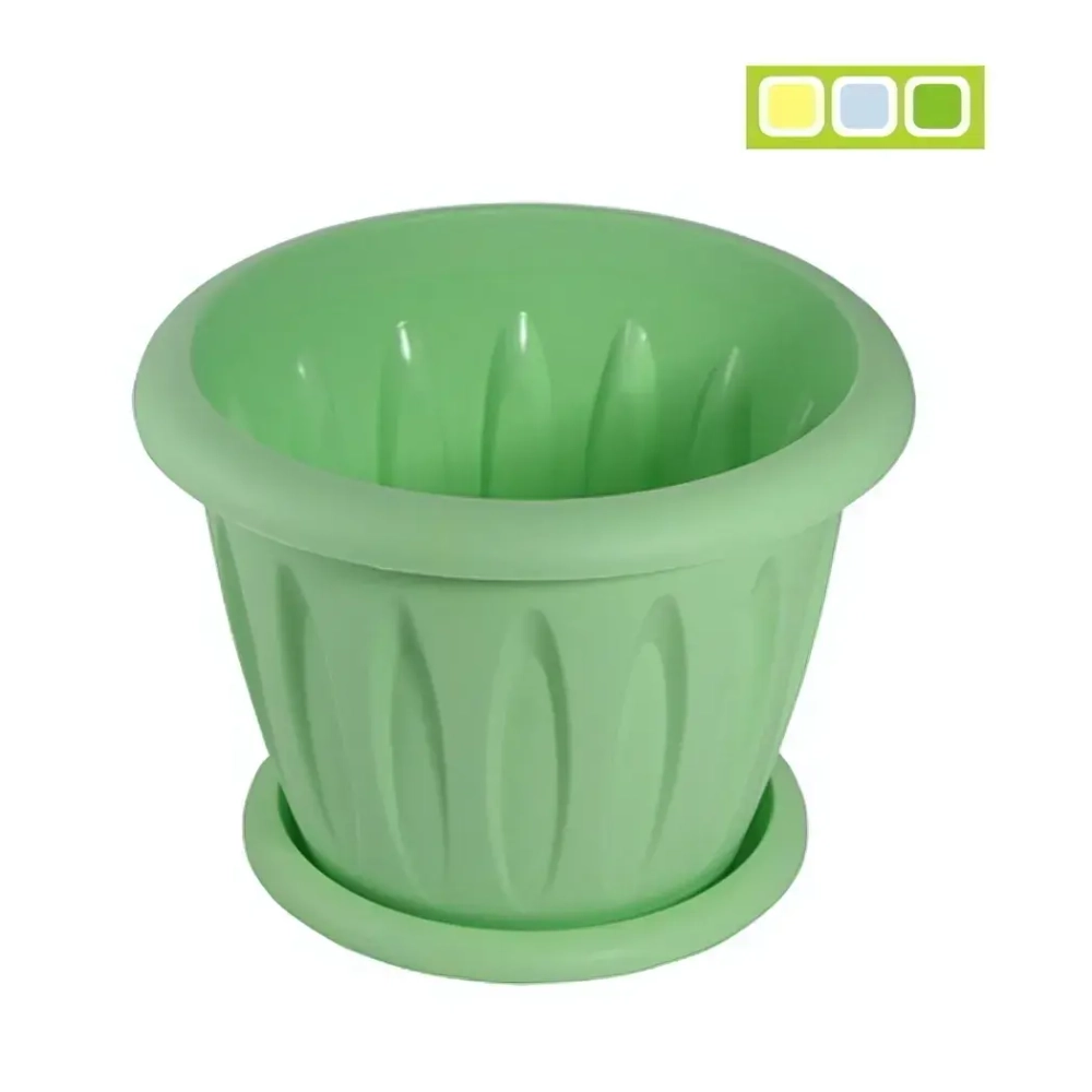 Горшок для цветов пластиковый 6,4л d-27см «Фелиция» с поддоном колор С105К