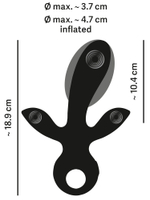 Черный вибратор с функцией расширения Inflatable Triple Vibrator - 18,9 см. (Цвет: черный)