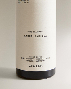 Zara Home Аромадиффузор Amber Vanilla 120 мл, тростниковые палочки микадо, аромат восточный древесный, Коричневый
