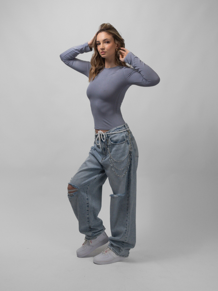 Лонгслив женский Skin Line (Grey)