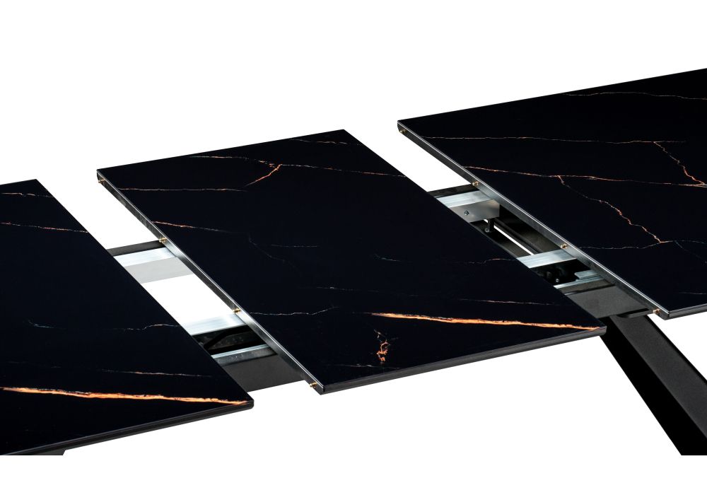 Стеклянный стол Стиг 180(230)х95х77 обсидиан / черный