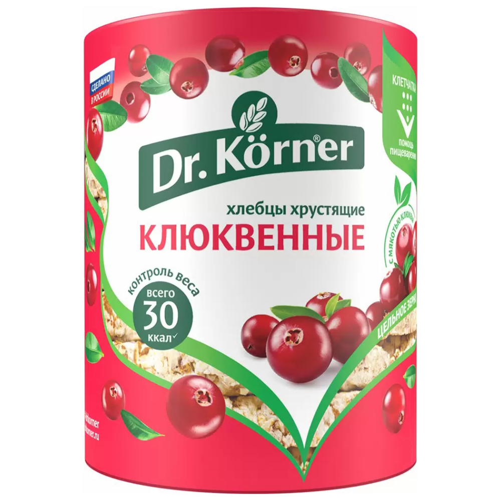 Хлебцы без сахара Dr.Korner Клюквенные 100 гр