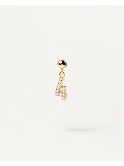 Подвеска-шарм женская PDPaola Цифра 4 серебро 925 пробы покрытое золотом 750 пробы CH01-006-U