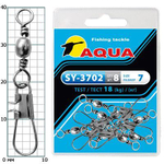 Карабин с вертлюгом для рыбалки SY-3702 №12 (упк. 8 шт.)