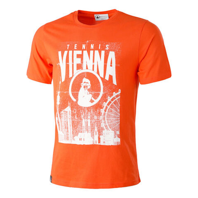 Мужское теннисное поло Quiet Please Skyline Vienna Men - Red, White