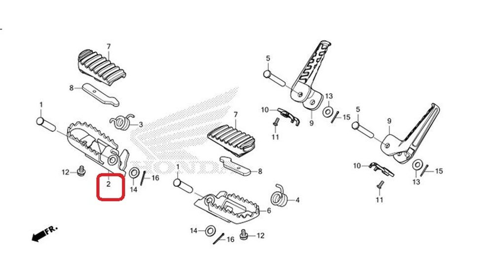 50616-K1T-E10. STEP COMP., R. Honda CRF250-300L-RL