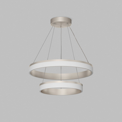 Подвесной светильник RING, ?600+400 мм, LED, 63Вт, 4000К, алюминий+акрил, сатин. никель