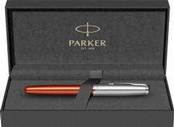 Перьевая ручка Parker Sonnet Essentials Orange SB Steel CT, перо: F, цвет чернил black, в подарочной упаковке.