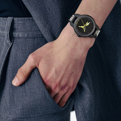 PUMA Wrist Watch Solar Quartz Movement Nylon Strap 43mm Black Dial Men"s Watches 50m Water Resistant