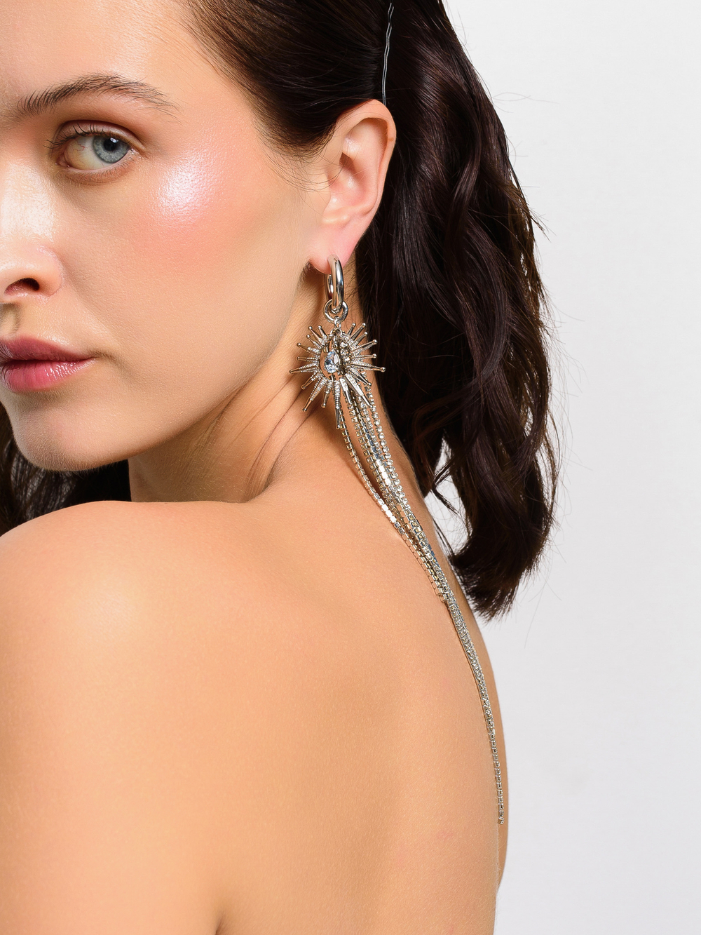 Моносерьга "Sun blue drop"