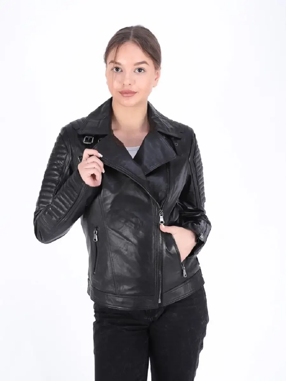 Косуха кожаная куртка женская Турция