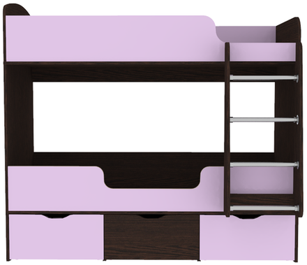 Кровать двухъярусная КарИВи Малыш Двойняшка Венге Ирис
